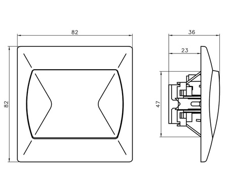 OSPEL AKCENT ŁP-5AS/24 Łącznik zwierny "światło" z podświetleniem brąz