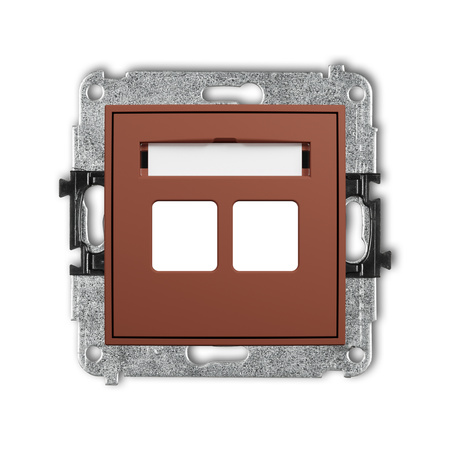 KARLIK MINI 63MGM-2P Mechanizm gniazda multimedialnego podwójnego bez modułu (standard Keystone)
