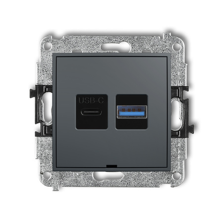 KARLIK ICON 28ICUSBBO-8  Ładowarka USB podwójna  USB C + USB A