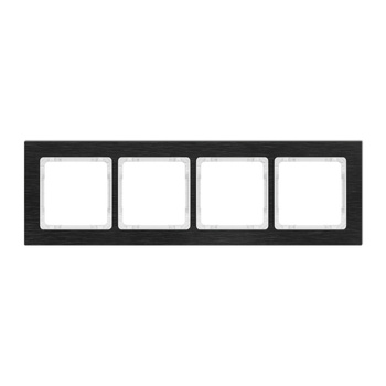 KARLIK DECO 12-0-DRA-4 Ramka uniwersalna poczwórna - aluminium szczotkowane (ramka: czarna; spód: biały)