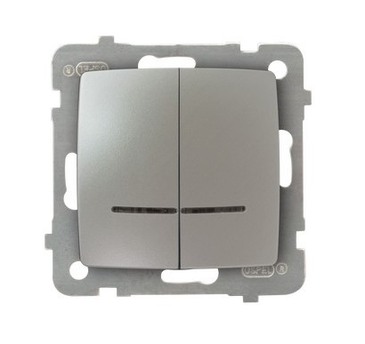 OSPEL KARO ŁP-2SS/m/43 Łącznik dwugrupowy świecznikowy podświetlany