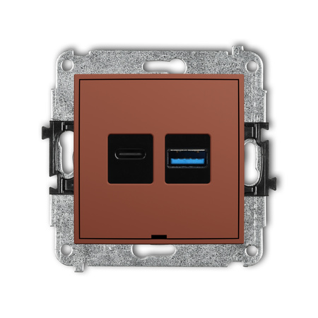 KARLIK MINI 63MCUSBBO-8 Mechanizm ładowarki USB podwójnej USB C + USB A, 20W max., bez pola opisowego