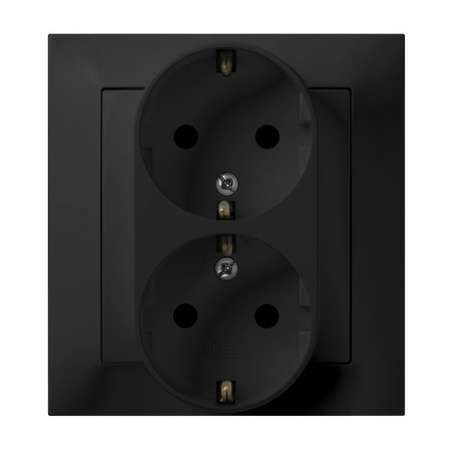 OSPEL IMPRESJA GP-2YS/33 Gniazdo podwójne schuko kompletne z ramką