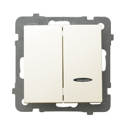 Ospel as ŁP-2GS/m/27 Łącznik dwugrupowy świecznikowy z podświetleniem pomarańczowym