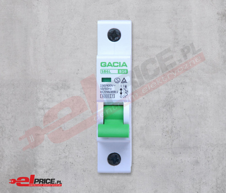 Gacia wyłącznik nadprądowy  6ka b 1p 16a sb6l