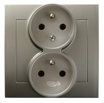 OSPEL KIER GP-2WC/45 Gniazdo podwójne z/u z funkcją niezamienności faz