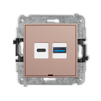 KARLIK MINI 62MCUSBBO-8 Mechanizm ładowarki USB podwójnej USB C + USB A, 20W max., bez pola opisowego