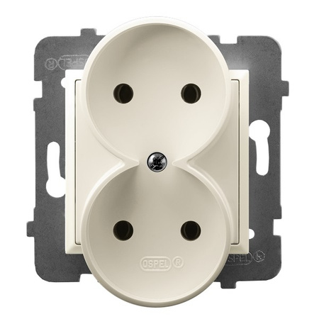 Ospel aria gp-2ur/m/27 Gniazdo podwójne moduł bez ramki