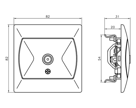 OSPEL AKCENT GPA-1AF/00 Gniazdo antenowe typu F pojedyncze biały