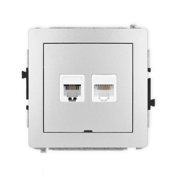 KARLIK DECO 7DGTKBO  Gniazdo telefoniczne pojedyńcze  1xRJ11 + komputerowego pojedynczego 1xRJ45