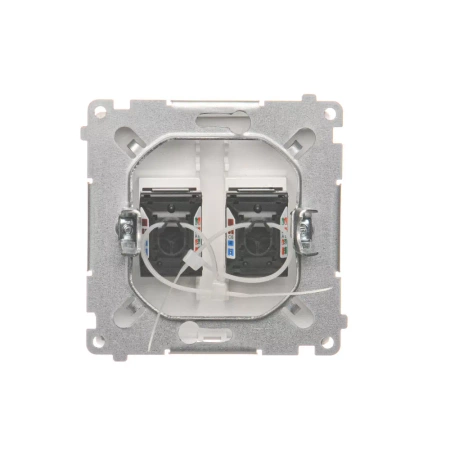 Kontakt-Simon Basic Gniazdo RJ45 kat 6 podw. z przesł. BM62.01/11 Biały