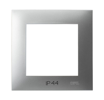 OSPEL SZAFIR RH-1Z/18 Ramka pojedyncza do łączników IP-44 srebro