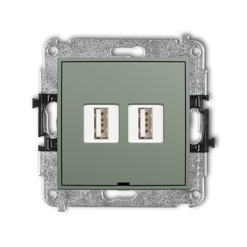 KARLIK MINI 61MGUSBBO-2 Mechanizm gniazda podwójnego 2xUSB A-A 2.0, bez pola opisowego
