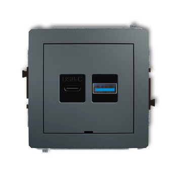 KARLIK DECO 28DCUSBBO-8  Ładowarka USB podwójna  USB C + USB A