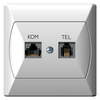 Ospel akcent gpkt-a/k/00 Gniazdo komputerowo-telefoniczne RJ 45 kat. 5e, (8-stykowe) + RJ 11 (6-stykowe)