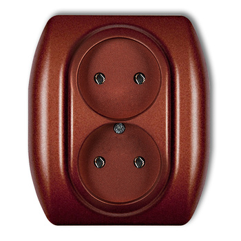 KARLIK TREND 9GP-2 Gniazdo podwójne bez uziemienia 2x2P (bez przesłon torów prądowych)