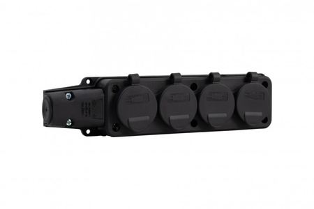 F-ELEKTRO F6.0398  Listwa gumowa 4x230V 16A IP54 SCHUKO czarna