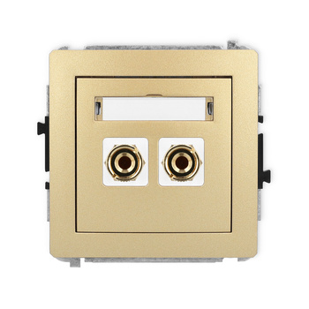 KARLIK DECO 29DGG-3  Gniazdo głośnikowe pojedyńcze (typu banan - czerwony i czarny