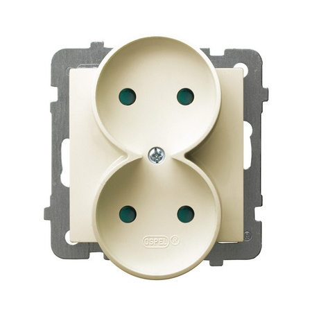 Ospel as GP-2GRP/m/27 Gniazdo podwójne z przesłonami torów prądowych, moduł bez ramki