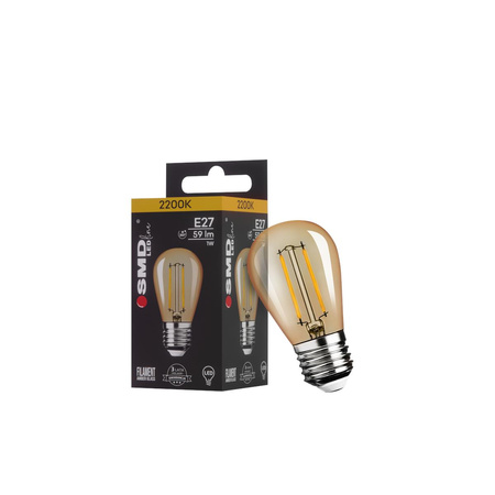 ŻARÓWKA E27 LED FILAME 1W UWW AMBER ST45 4748