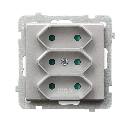 OSPEL SONATA GP-3RP/m/38 Gniazdo potrójne EURO z przesłonami