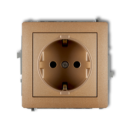 KARLIK DECO 8DGP-1sp Gniazdo pojedyńcze z uziemieniem SCHUKO 2P+Z (przesłony torów prądowych)