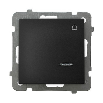 OSPEL AS ŁP-6GS/m/33 Łącznik zwierny dzwonek podświetlany czarny mat