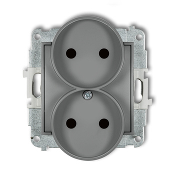 KARLIK ICON 27IGPR-2p  Gniazdo podwójne do ramki bez uziemienia 2x2P (przesłony torów prądowych)