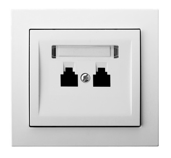 OSPEL KIER GPT-2WN/00 Gniazdo telefoniczne podwójne niezależne biały