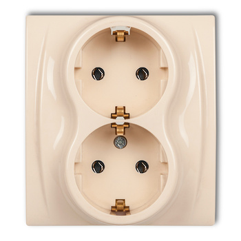 KARLIK LOGO 1LGP-2s Gniazdo podwójne z uziemieniem SCHUKO 2x(2P+Z) (bez przesłon torów prądowych)