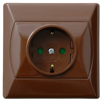 OSPEL AKCENT GP-1ASP/24 Gniazdo pojedyncze schuko z przesłonami torów