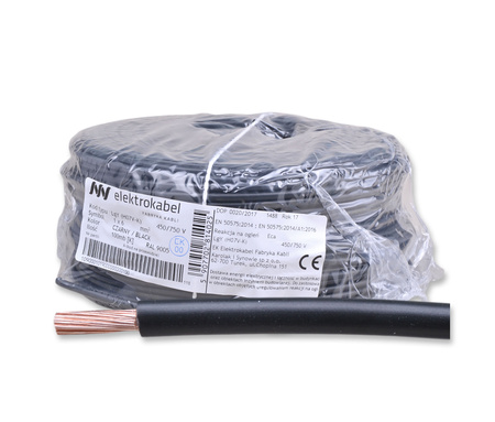 Przewód linka kabel H07V-K LGY 6mm2 450/750 V czarny ELEKTROKABEL 5907702814025 50mb