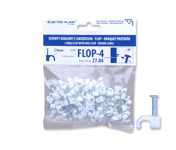 Uchwyt flop-4 4mm 27.04 kablowy okrągły 100 szt