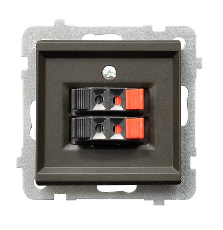 OSPEL SONATA GG-2R/m/40 Gniazdo głośnikowe podwójne czekoladowy