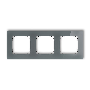 KARLIK ICON 28-12-IRSK-3 Ramka uniwersalna potrójna kwadratowa - efekt szkła (ramka: grafitowa; spód: czarny)