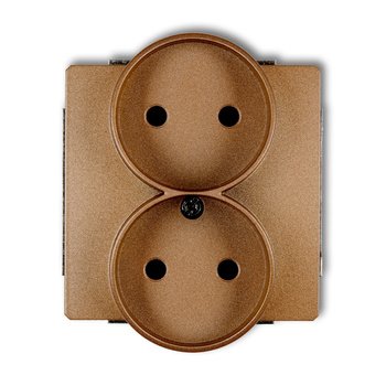 KARLIK DECO 8DGPRSO-2p  Gniazdo podwójne do ramki DECO Soft bez uziemienia 2x2P (przesłony torów prądowych)