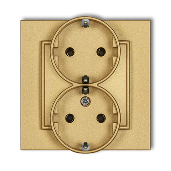 KARLIK MINI 29MGP-2s  Gniazdo podwójne z uziemieniem SCHUKO 2x(2P+Z) (bez przesłon torów prądowych)