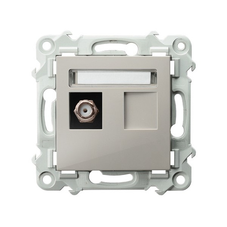 OSPEL SZAFIR GPA-1ZF/m/83 Gniazdo antenowe typu F pojedyncze beż