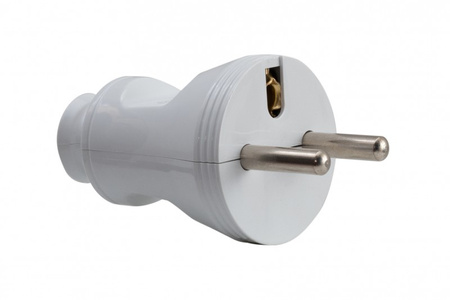 F-ELEKTRO F6.0039  Wtyczka z uziemieniem prosta 230V biała