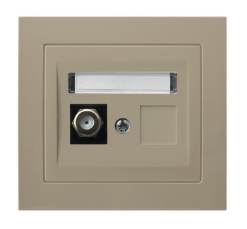 OSPEL KIER GPA-1WF/01 Gniazdo antenowe typu F pojedyncze beż