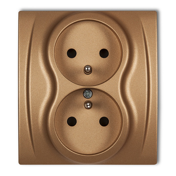 KARLIK LOGO 8LGP-2zp  Gniazdo podwójne z uziemieniem 2x(2P+Z) (przesłony torów prądowych)