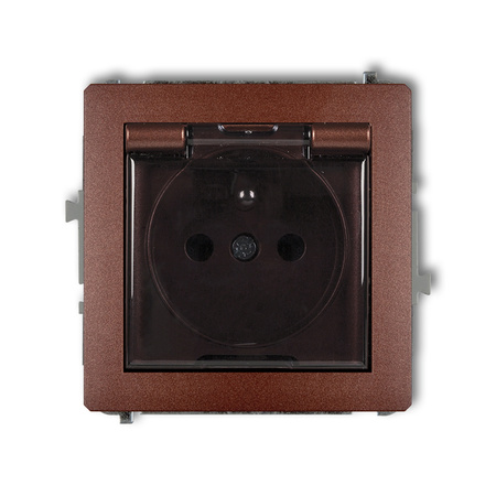 KARLIK DECO 9DGPB-1zdp Gniazdo bryzgoszczelne z uziemieniem 2P+Z (klapka dymna