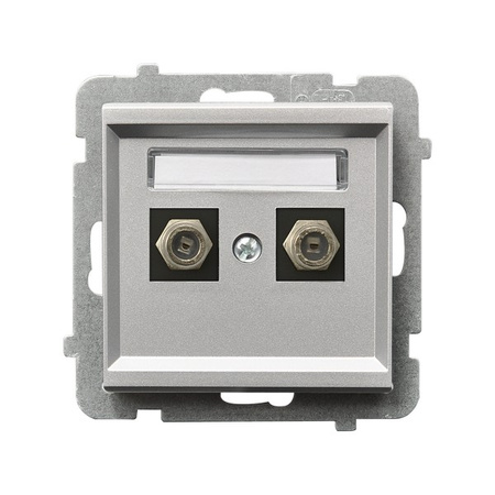 OSPEL SONATA GPA-2RF/m/38 Gniazdo antenowe typu F podwójne srebro