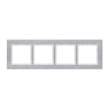 KARLIK DECO 7-0-DRA-4 Ramka uniwersalna poczwórna - aluminium szczotkowane (ramka: srebrna; spód: biały)