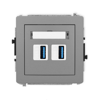 KARLIK DECO 27DGUSB-6  Gniazdo podwójne 2xUSB A-A 3.0