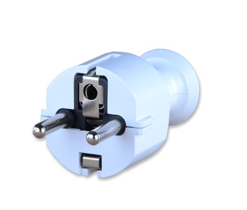 Wtyczka  wt-40 prosta 16a z/u uni-schuko 250v biała