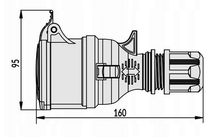 ELEKTROMET GPP16/5 GNIAZDO SIŁOWE PRZENOŚNE 16A IP44 400V 3P+N+Z