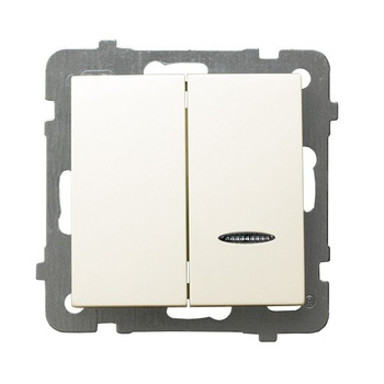 Ospel as ŁP-2GS/m/27 Łącznik dwugrupowy świecznikowy z podświetleniem pomarańczowym