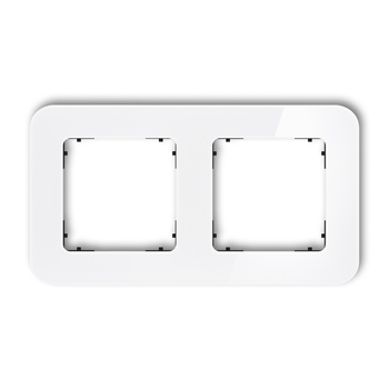 KARLIK ICON 0-12-IRSZ-2 Ramka uniwersalna podwójna zaokrąglona - efekt szkła (ramka: biała; spód: czarny)