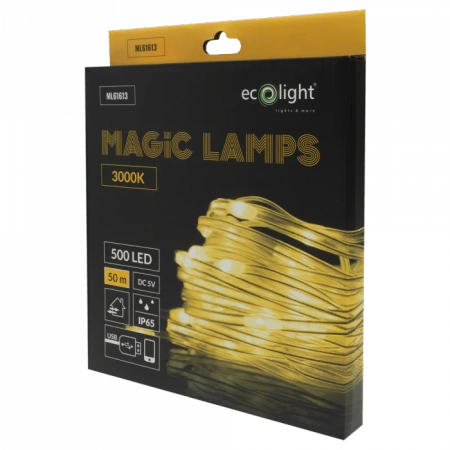 PLASTROL Lampki T-01096 Magiczne lampki 500 led 3000K 50m DC5V